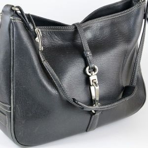 Coach Black Leather Shoulder Hand Bag (J2K-7761)